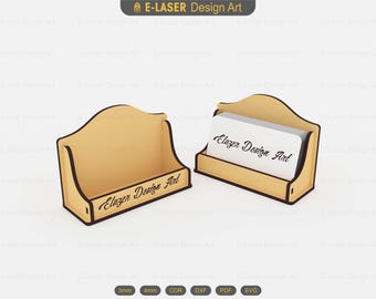 Archivos SVG cortados con láser para porta tarjetas de presentación, archivos vectoriales para corte láser