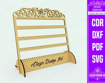 Earring Stand Laser Cut Svg Files, Earring Holder Files, Vector Files For Laser Cutting