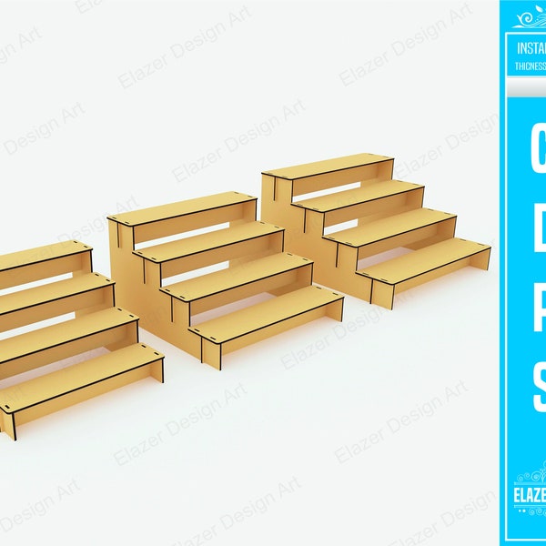 Laser Cut Display Stand Svg Files, 4 Shelf Display Stand Vector Files For Laser Cutting