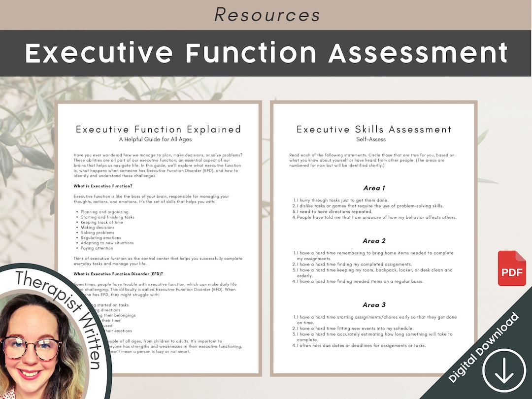 Executive Function Assessment, ADHD Resource, Executive Functioning ...