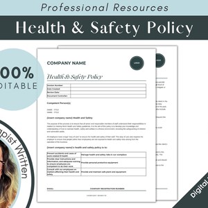 Health & Safety Policy for Therapists, Private Practice Templates, Counseling Business Forms, Therapist Policy Forms, Edit Fully, Goodnotes