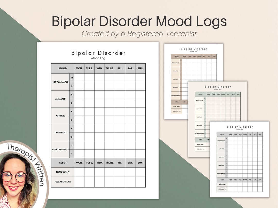 BPD Mood Logs, Understanding Bipolar Disorder, Worksheets, Therapy ...