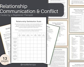 Couples Counselling Conflict Resolution Pack, The Four Horsemen, Gottman Repair Checklist, Couple's Therapy, Counsellor Resource, Worksheets