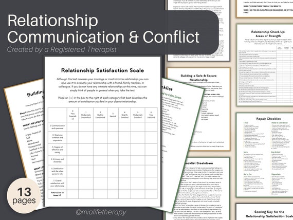 Couples Counselling Worksheets & Conflict Resolution Pack | Gottman Repair Checklist, Four Horsemen Guide (Digital Download)