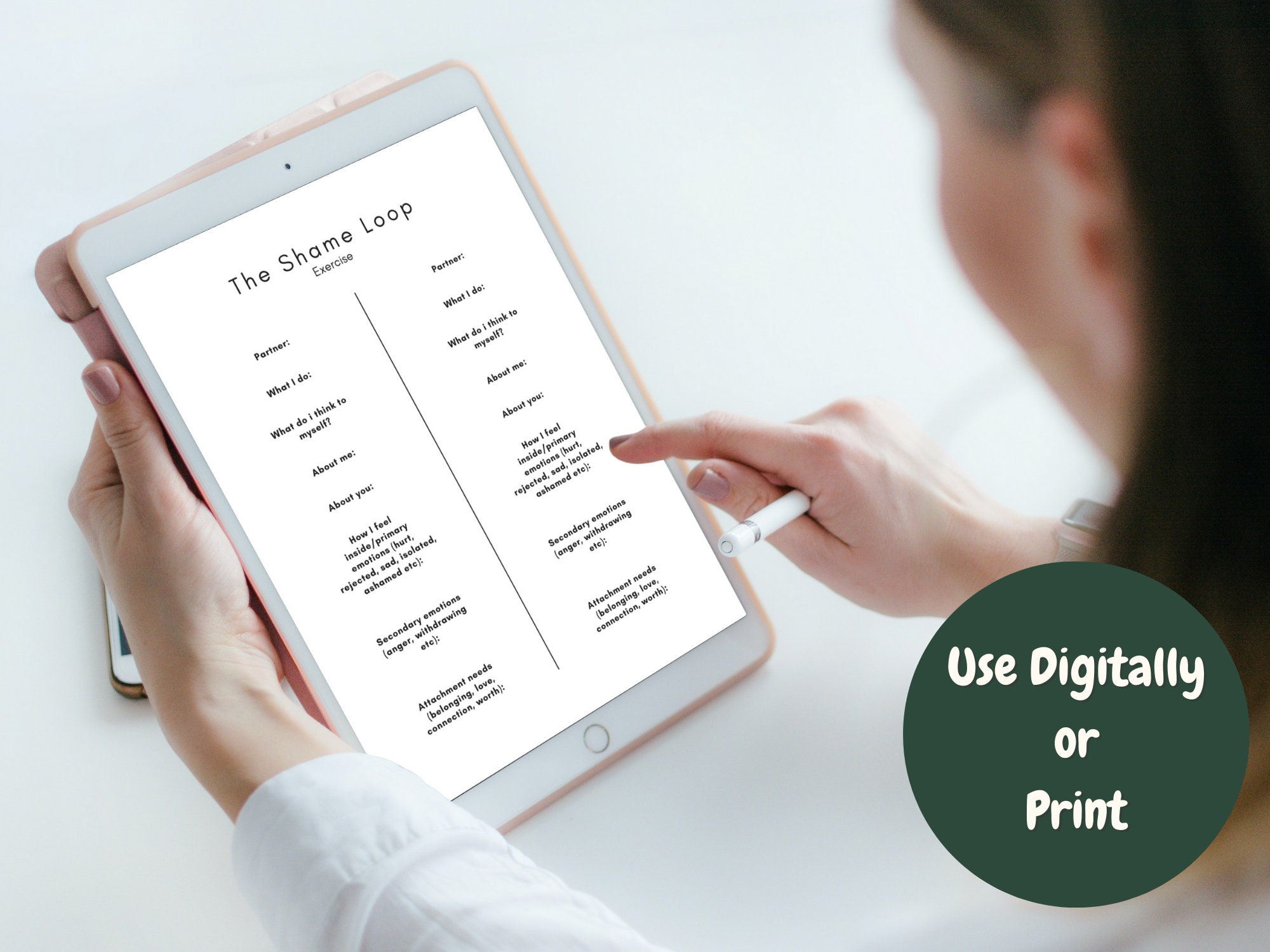 The Shame Loop Exercise, Trauma Therapy Exercise, Worksheets for