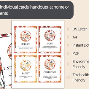 Trauma Goals for Therapy Flashcard Pack, Client Goal Setting Tools ...