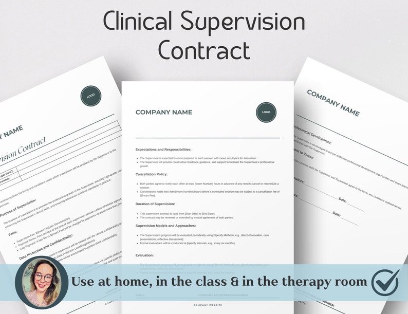 Clinical Supervision Contract Template, Customizable (PDF) - Etsy