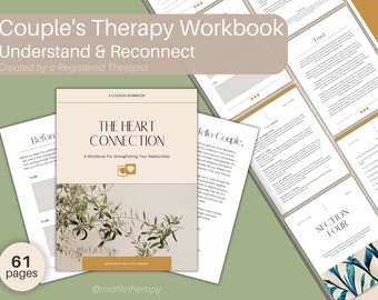Couples Therapy Workbook, Getting to Know Your Partner, Improve Communication, 61 Pages, Worksheets for Therapists, Couple's Counselling