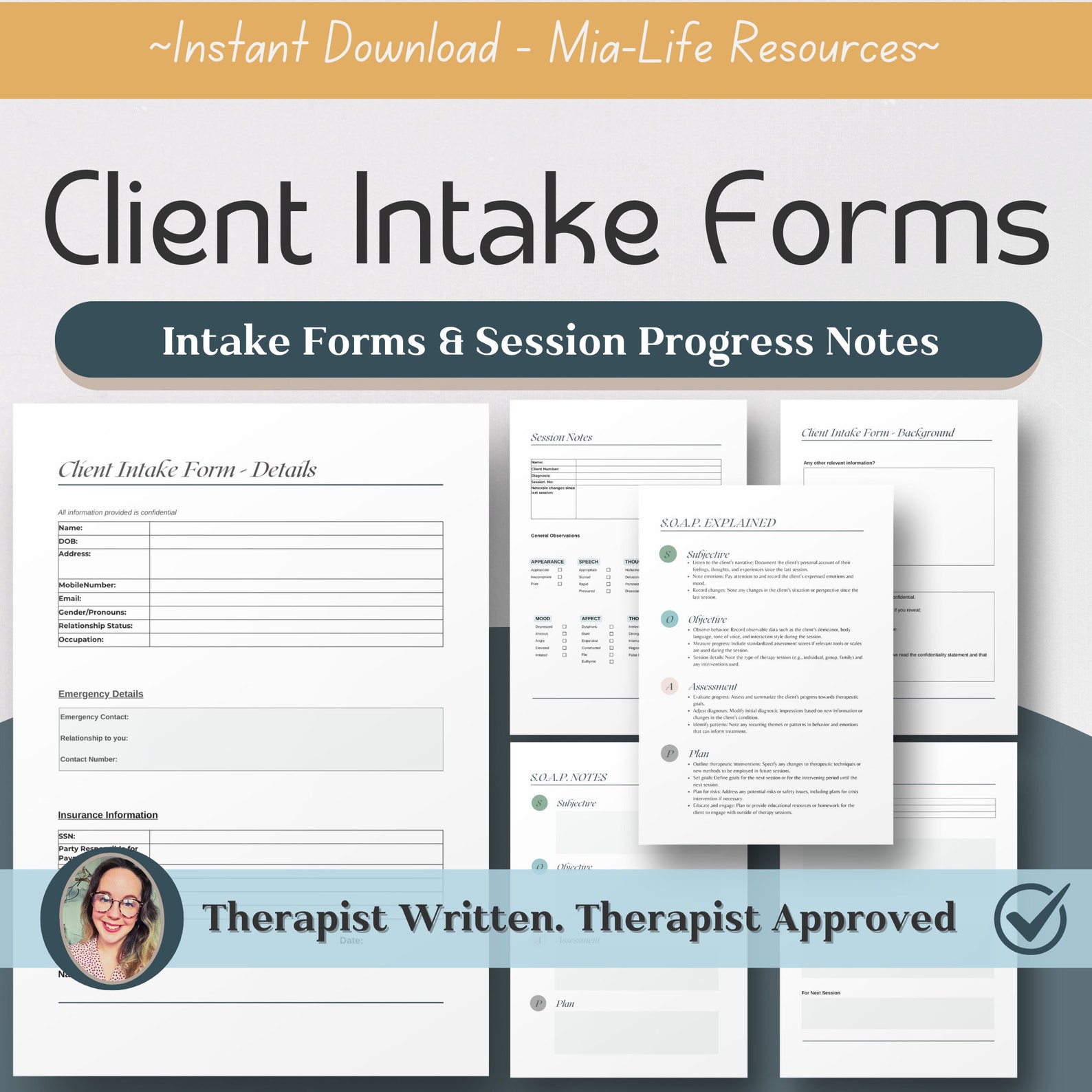 Dbt Progress Note Example Therapy Client Intake & Progress Notes Pack | CBT, DBT SOAP Forms for ...