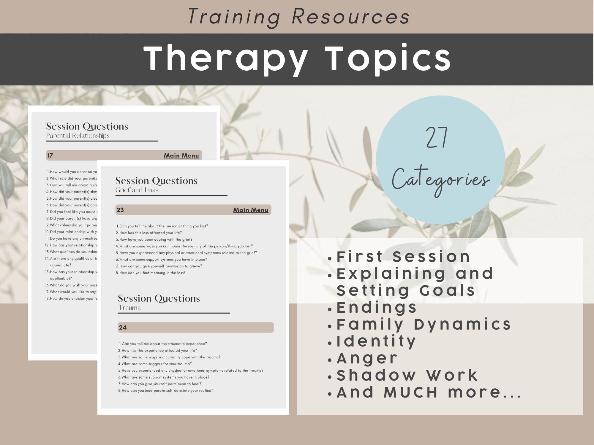 Therapy Session Questions, 400, Counselling Interventions, Therapist ...