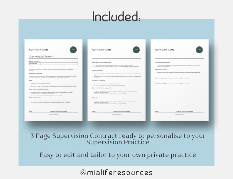 Clinical Supervision Contract Private Practice Resources for Therapy Clinical Supervision Contract Private Practice Resources for Therapy