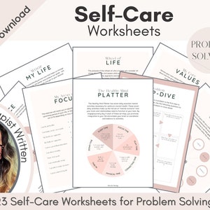 23 Self Care Worksheets for Problem Solving, Therapy Worksheets, Goal Setting, Self Reflection, Emotional Intelligence, Self-Care, Awareness