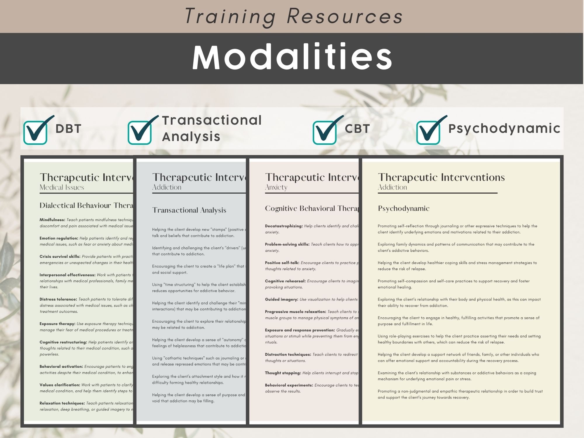 Therapy Interventions 750 Cheat Sheet Therapy Resources - Etsy UK