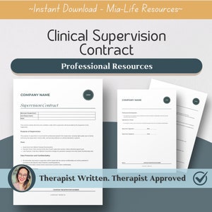 Clinical Supervision Contract Template, Customizable (PDF)