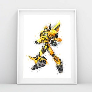 Transformers Bumblebee Print Bumblebee Watercolor Printable Transformers Wall Decor Superhero Nursery Print Birthday Gift Digital Download
