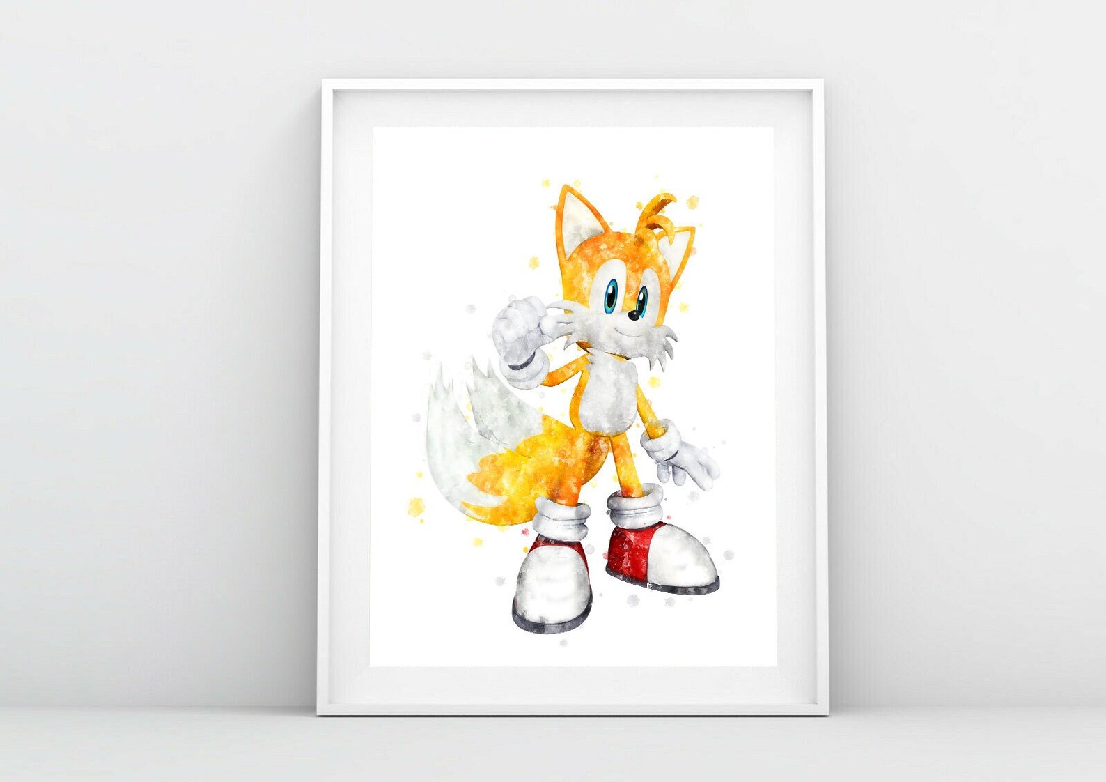 Miles Tails Art Print Sonic the Hedgehog Watercolor Poster Sonic Tails ...