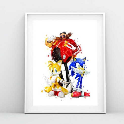Sonic Art Print Sonic the Hedgehog Watercolor Printable Sonic - Etsy