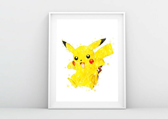 Pokemon Pikachu Watercolor Print Pikachu Poster Pokemon