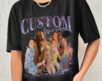 CUSTOM Bootleg Rap Tee, 90s Custom Retro Style Shirt, Custom Your Own Bootleg Shirts, Custom Photo Shirt, Vintage 90s Personalised T-shirt