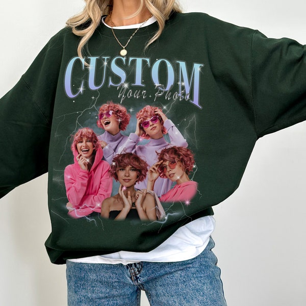 CUSTOM Bootleg Rap Sweater, Custom Boyfriend Girlfriend T-Shirt, Custom Your Own Bootleg Shirts, Custom Photo, Vintage 90s Graphic T-Sweater