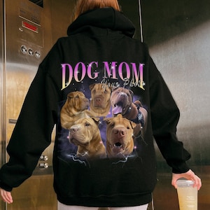 AANGEPASTE PET Dog Cat Bootleg Rap Hoodie, Custom Your Own Bootleg Shirts, Custom Photo, Vintage Retro jaren '90 Grafisch T-shirt, Custom Photo Shirt