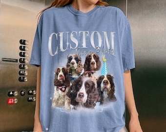 CUSTOM DOG Cat Pet Bootleg Rap Tee, Retro Style T-shirt, 90s Style Pet Rap Shirt, Custom Bootleg Rap 90s T-shirt, Personalised Pet Shirt