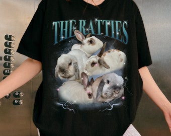 CUSTOM RABBIT Haustier Hund Katze Bootleg Rap T-Shirt, Personalisiertes Vintage 90er Jahre Grafik-T-Shirt, Custom Photo Shirt, Bootleg Rap T-Shirt