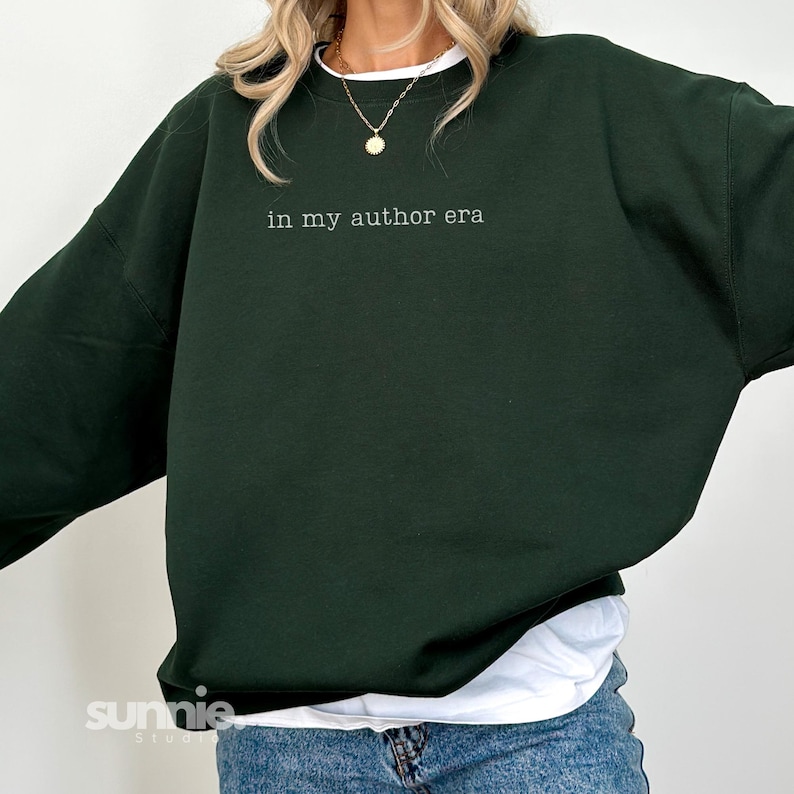 In My Author Era Typewriter Text, Reader Sweatshirt, Writers Gifted, Cosy Minimalist Jumper, Bookish Shirt, Giftful Teacher, Gifted Mum image 2