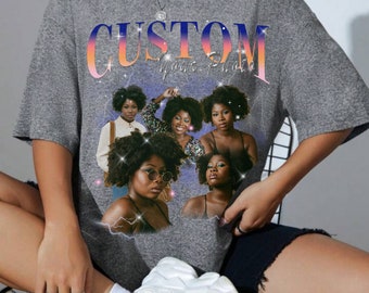 CUSTOM Your Own 90s Vintage Bootleg Unisex T-shirt, Girlfriend T-shirt Bootleg Tee, Personalised Customised Shirt, Unisex Custom Group Shirt