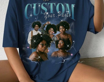 CUSTOM Bootleg Unisex Rap Tee, Custom Your Own Bootleg Shirts, Vintage Graphic 90s T-shirt, Custom Photo Shirt, Boyfriend Girlfriend Shirt