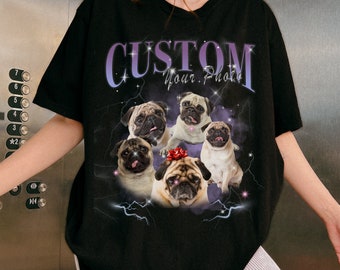Camiseta personalizada para cães e gatos, unissex, estilo rap pirata. Crie suas próprias camisetas piratas, camiseta personalizada, camiseta vintage com estampa dos anos 90, camiseta personalizada com foto.