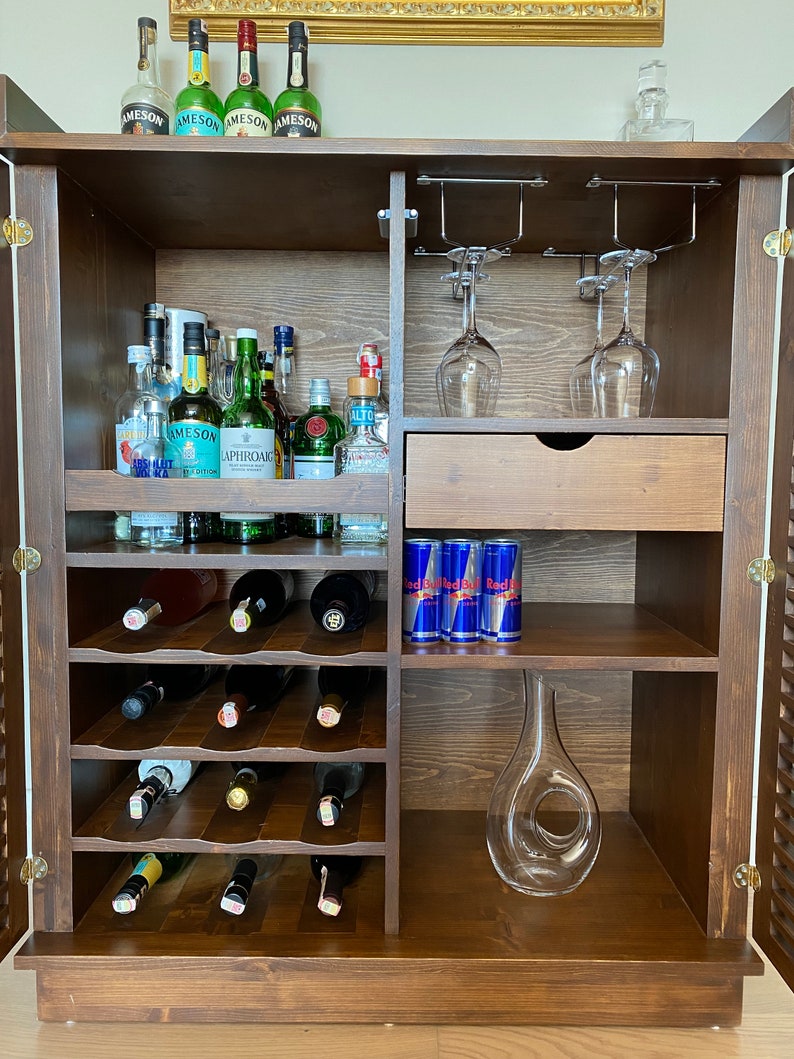 Solid Wood Bar Home Bar Liquor Etsy