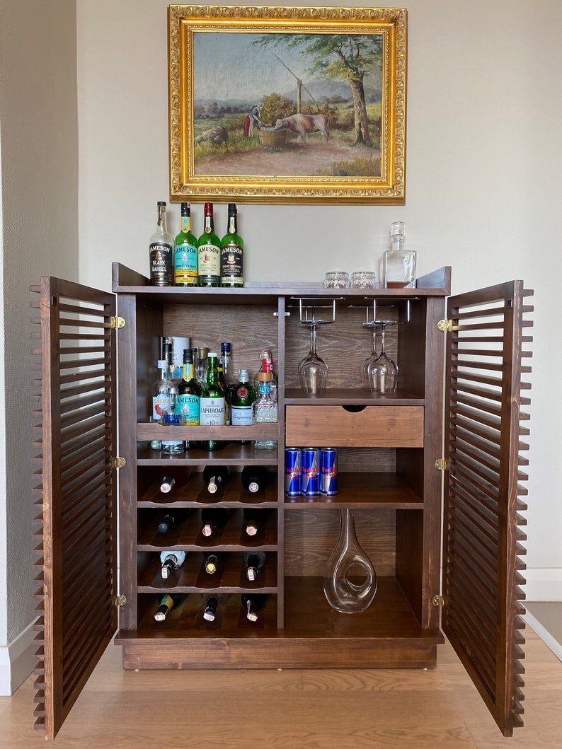 Solid Wood Bar Home Bar Liquor Etsy
