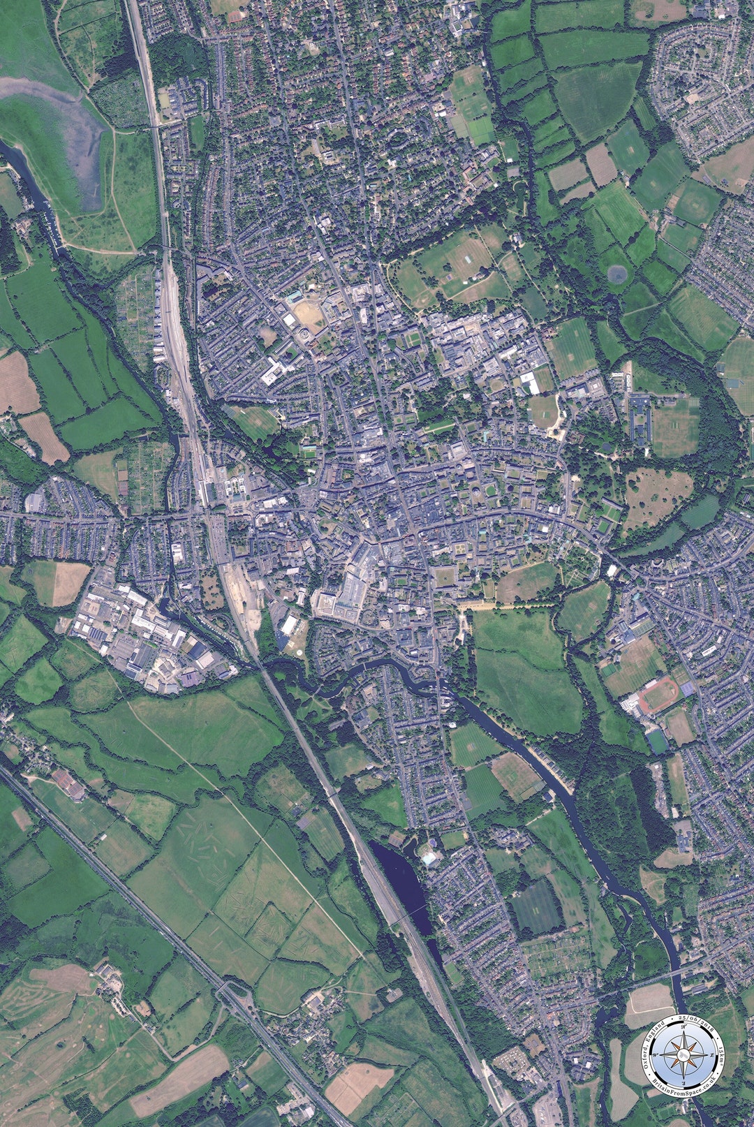 Oxford England Satellite Image Wall Art Etsy