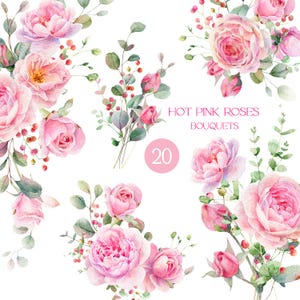 Imágenes prediseñadas de rosas rosadas, imágenes prediseñadas de flores rosas en acuarela, imágenes prediseñadas de rosas clásicas, imágenes prediseñadas florales de flores en acuarela
