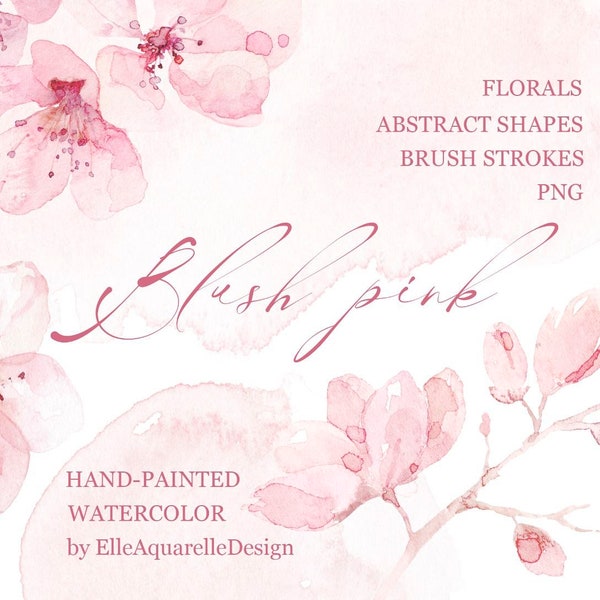 Fond aquarelle rose blush png, splash aquarelle rose, dessins abstraits aquarelle, png de fleurs roses, clipart floral blush