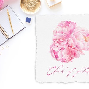 Watercolor Peony Clipart, Peonies Png, Blush Pink Flowers Clipart ...