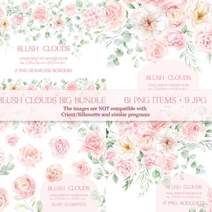 Aquarell florale Rahmen, Blush rosa Rosen Clipart, Hochzeit Clip Art, Aquarell Blumen Clipart, digitale Rahmen, Pfirsich Blumen
