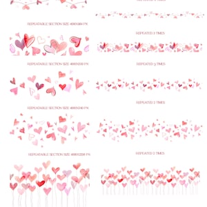 Puede incluir: Un conjunto de seis patrones digitales sin costuras con corazones de acuarela en varios tonos de rosa y rojo. Los patrones son perfectos para crear dise&ntilde;os rom&aacute;nticos y caprichosos para el D&iacute;a de San Valent&iacute;n, bodas u otras ocasiones especiales.