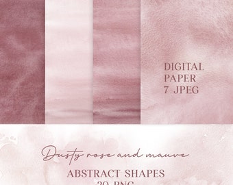 Dusty rose watercolor background png, blush pink watercolor splashes, abstract watercolour shapes, abstract design watercolor