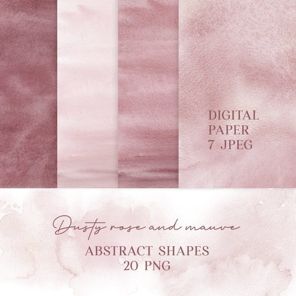 Dusty rose watercolor background png, blush pink watercolor splashes, abstract watercolour shapes, abstract design watercolor