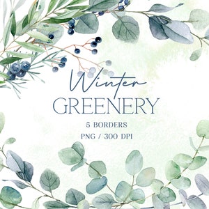 Aquarell Eukalyptus Clipart, Eukalyptus Rahmen png, Grün Clipart, grüne Blätter, digitaler Download, Hochzeit Clipart, Grün Clip Art