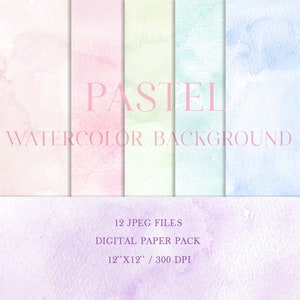 Carta digitale per acquerelli pastello, texture per acquerelli, carta per scrapbooking stampabile, sfondo pastello, carta per acquerelli pastello, rosa, neutro