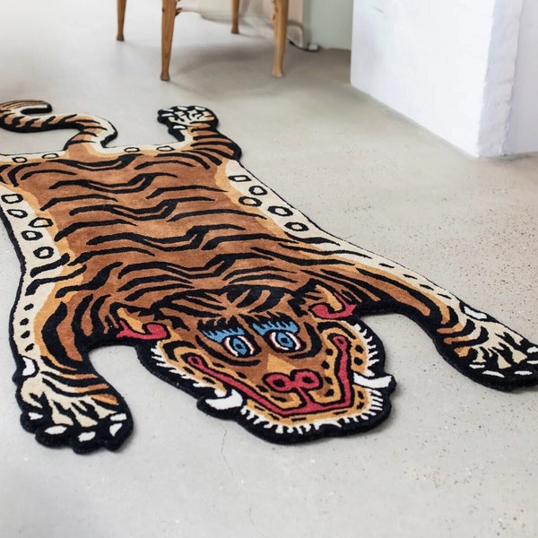 Handmade Tibetan Tiger Rug for living room bedroom, kidsroom, Nursery Baby, Small Large gift for home