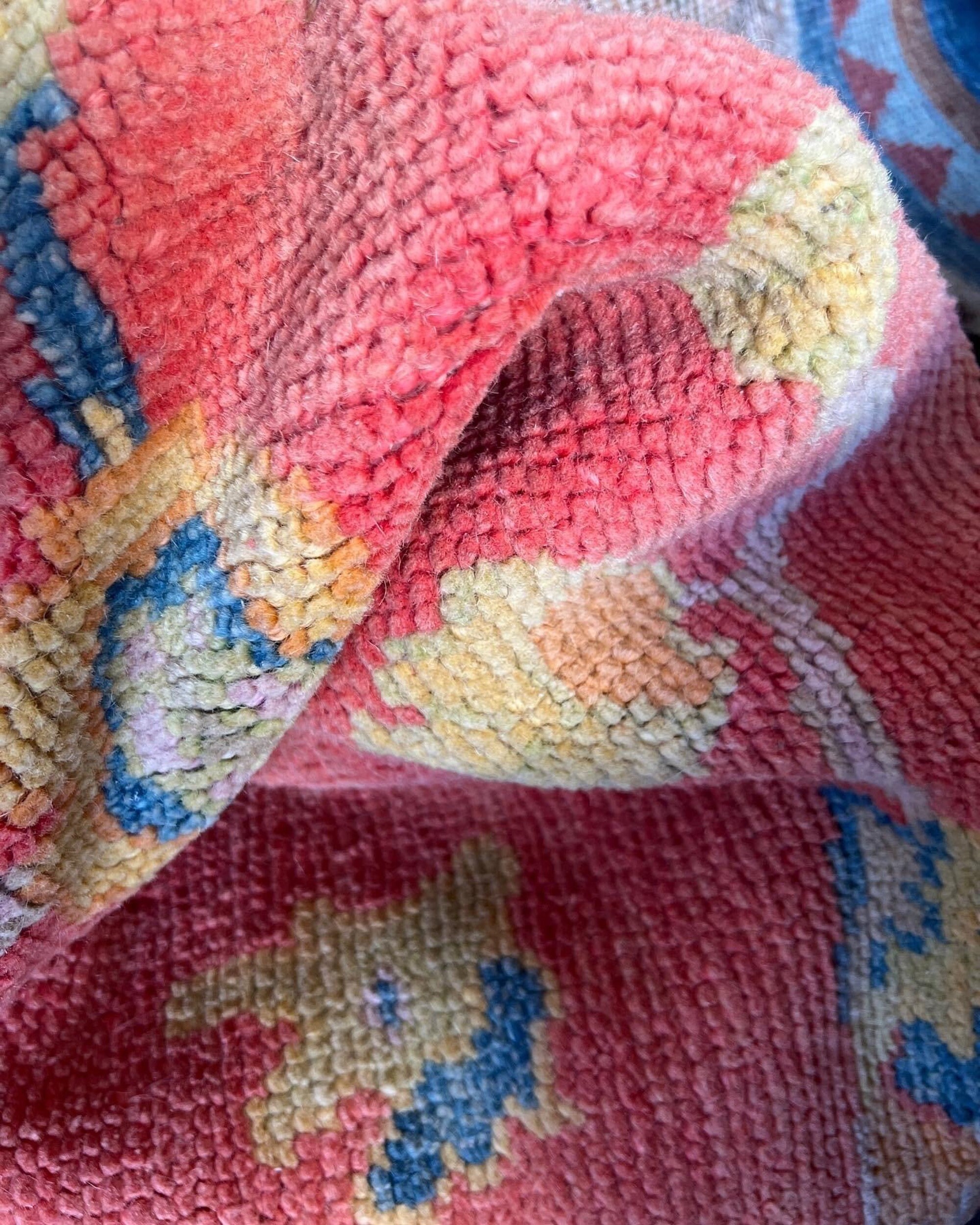 Area Rug 8x10 Rug for Bedroom floor Pink / Blue Modern Oushak rug 12x15, 10x14, 8x10 wool rug