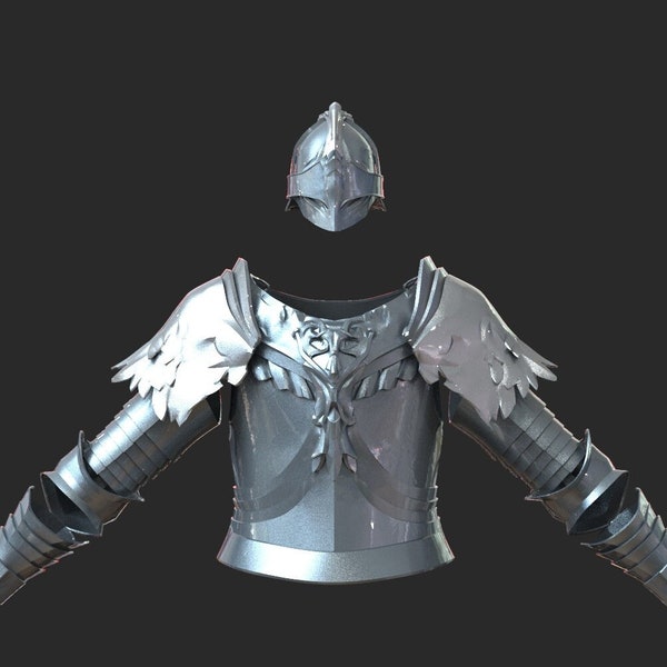 Rage Wolf Custom Full Body Wearable Armor with Helmet and Sword 3D Model STL