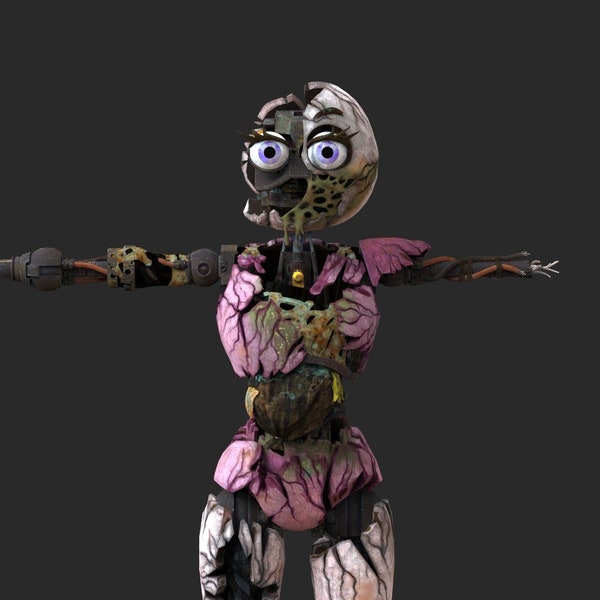 Chica Ruin Security Break Furry Niestandardowe części do noszenia na całym ciele z kaskiem Model 3D STL