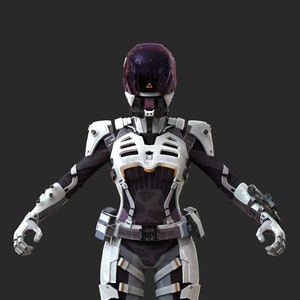 Voidwalker Wraith Custom Full Body Wearable Armor with Helmet 3D Model STL