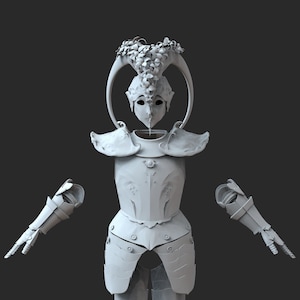Figurines simple - Female Armor Suit Kitbash 01, STKPR_0453. 3D stl model  for CNC