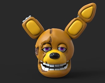 Spring Bonnie Withered Version Furry Custom Full Head 3D Model STL